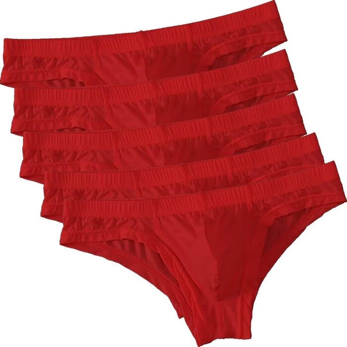 Труси чоловічі Faringoto Ice Silk, прозорі, низька талія, дихаючі (XL, червоний)