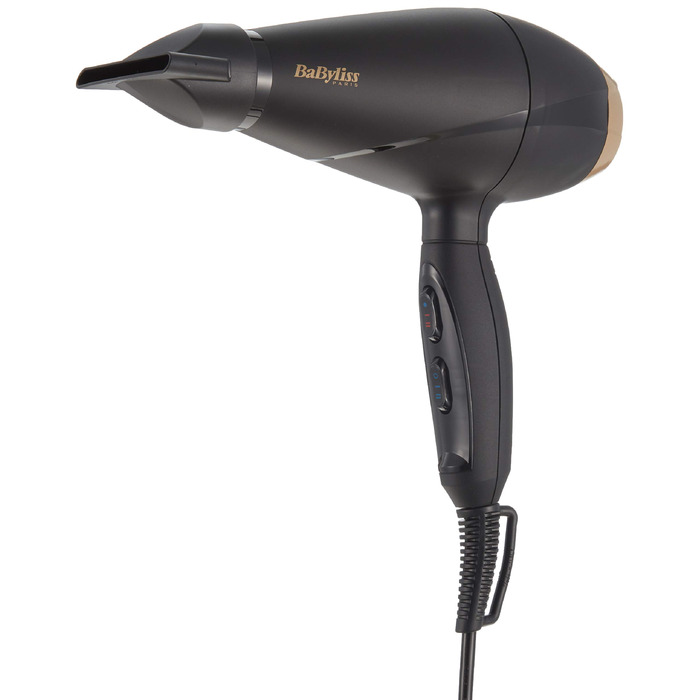 Фен для волосся BaByliss 6704E Power Pro 2000, професійний, чорний