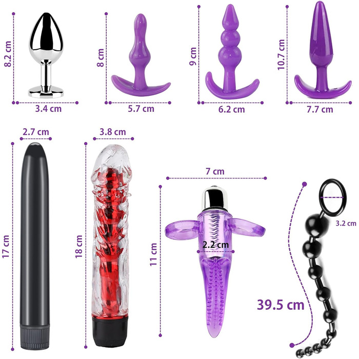 Набір для БДСМ з 26 елементів Qoosea: наручники, мотузки, анальні та бут плагі, для пар