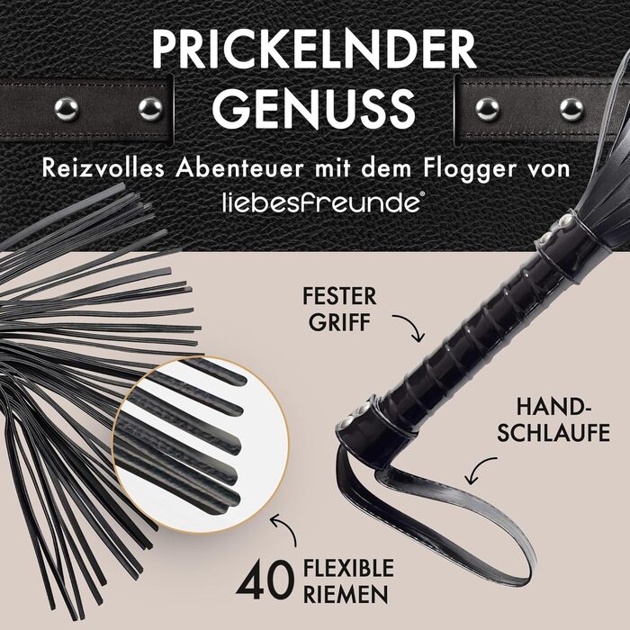 Пета для БДСМ-ігор Liebesfreunde® – Флогер, жорсткий та м'який, з маскою для очей