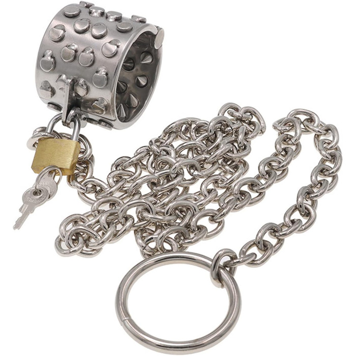 Сталевий пеніс-кільце з шипами PQKuss для розширення яєчок, SM-іграшка, 425г