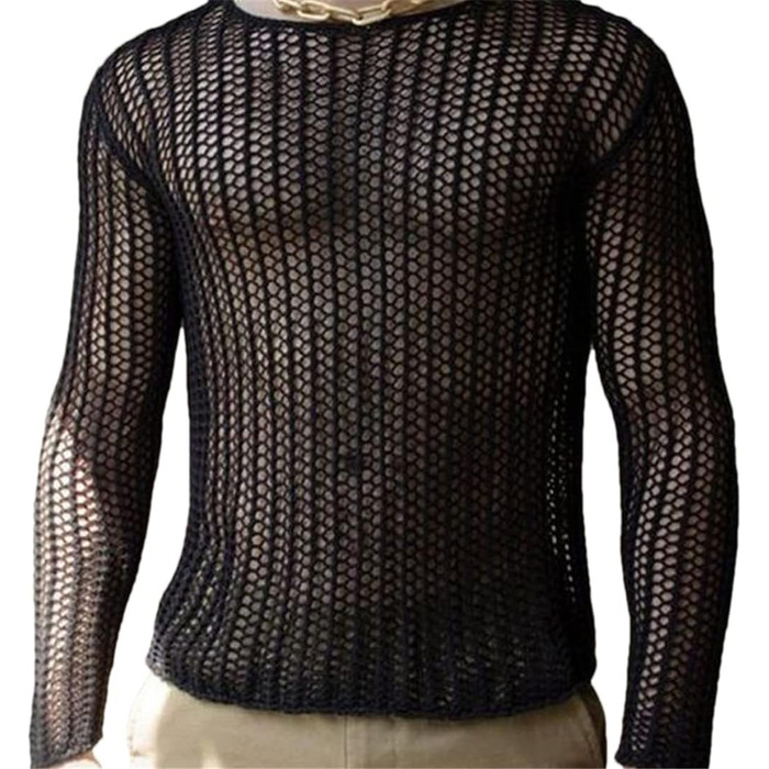 Чоловіча сітчаста футболка з ефектним прозорим дизайном для клубу та спорту