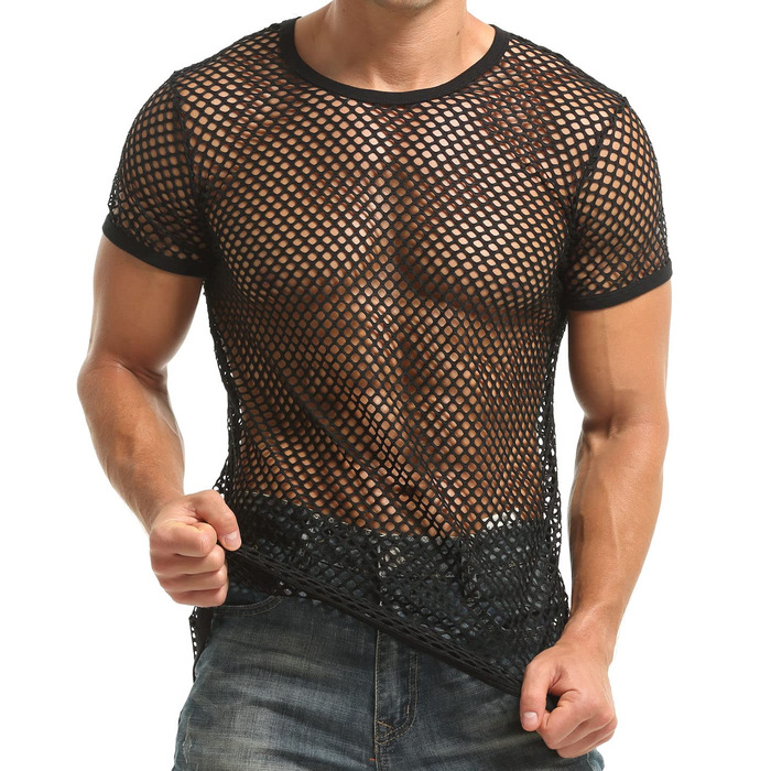 Чоловіча сітчаста футболка-майка з коротким рукавом