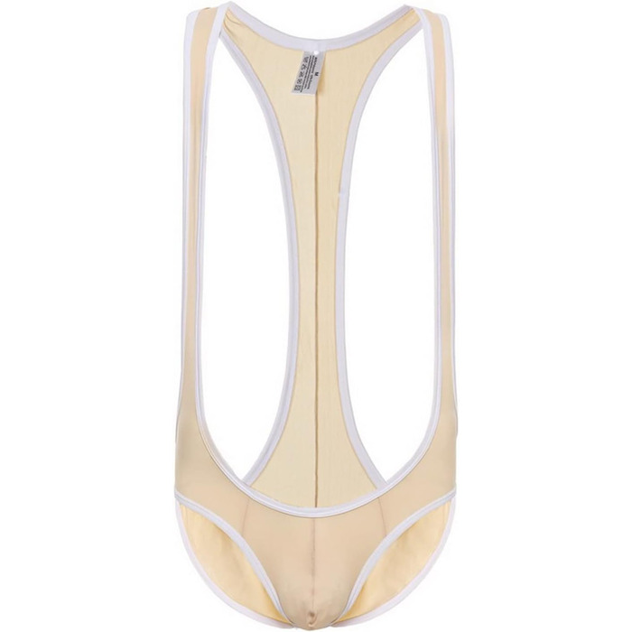 Чоловічий прозорий боді Faringoto для боротьби (комбінезон, лонгслім) - колір персиковий, розмір L