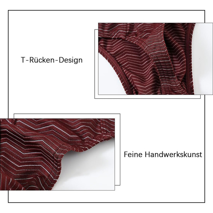 Чоловічі стрінги BIATWOWR з вирізом на спині - сексуальна, дихаюча та зручна білизна, темно-червоний, чорний, білий, 3XL