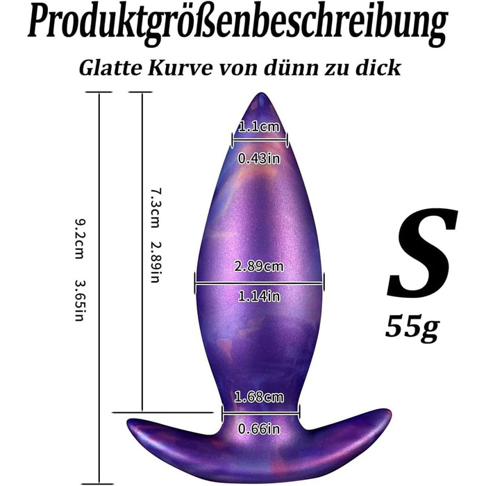 Анальний дилда з силікону Kuaecr Weichen: великий анальний плагін з безпечною основою для масажу G-точки та простати