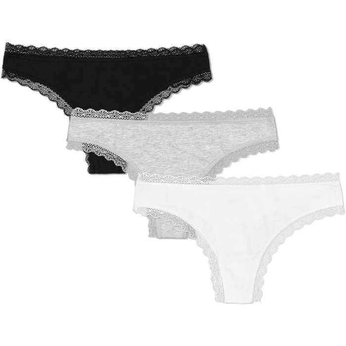 Танга жіночі Snocks з мережива з органічної бавовни – дихаючі та комфортні, не ріжуть – сексуальні труси та білизна для жінок, розмір XS - 4XL, 3 шт. в упаковці