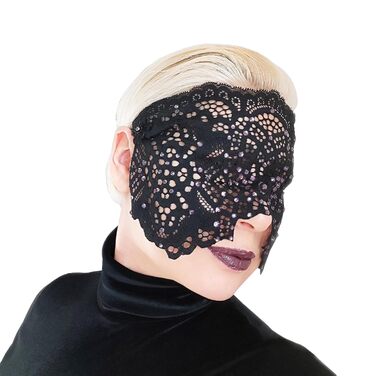 Ручна вишита мереживна маска на обличчя з камінням для жінок, чорна маска для маскараду, балу, карнавалу, весілля, бурлеску, косплею, Марді Гра (чорний колір з фіолетовим камінням)