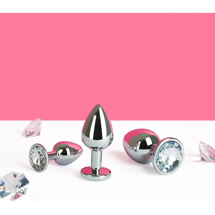 Анальний розширювач EIS, набір з 3-х частин з алюмінію з кристалами, широка база для тренування