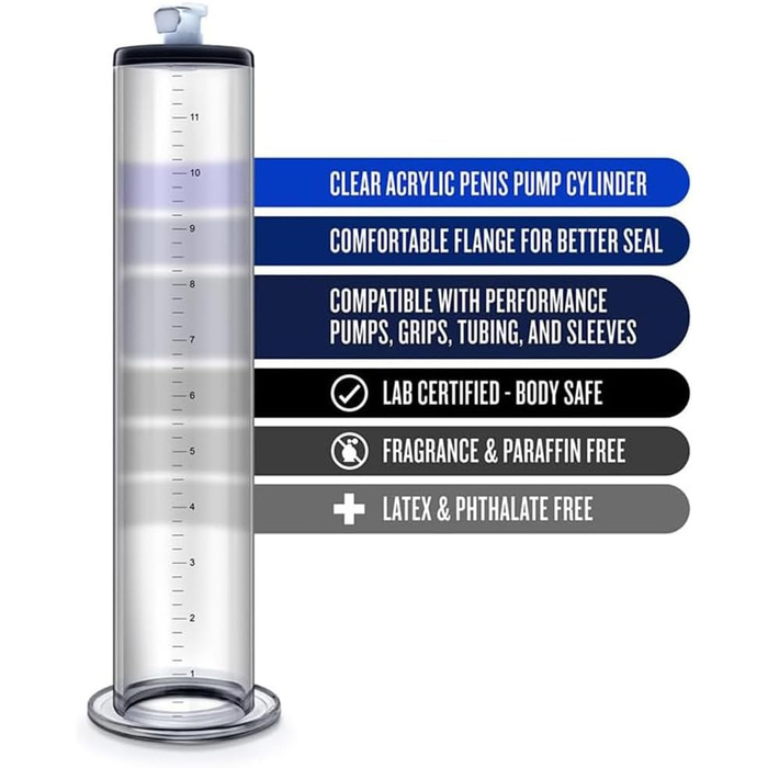 Аксесуар для помпи для статевого члена NAIXBTY: прозора трубка з масштабом для збільшення статевого члена, ерекція, допомога при імпотенції, вакуумна помпа, секс-іграшка для чоловіків (22.9*5.1/5.4 см)