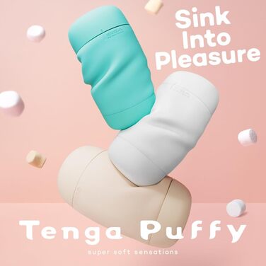 Мастурбатор Tenga Puffy Erdbeerrosa (Полунично-рожевий) 16,5 см (Sugar White)