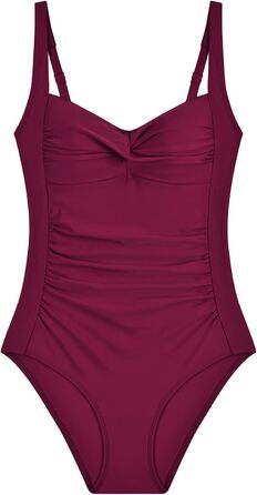 Купальник WIN.MAX з цілісною конструкцією, з підтримкою та м'якими вставками, купальники великих розмірів для жінок, вінтажний пуш-ап монокіні, для чашок C до DD (Бордовий, 44)