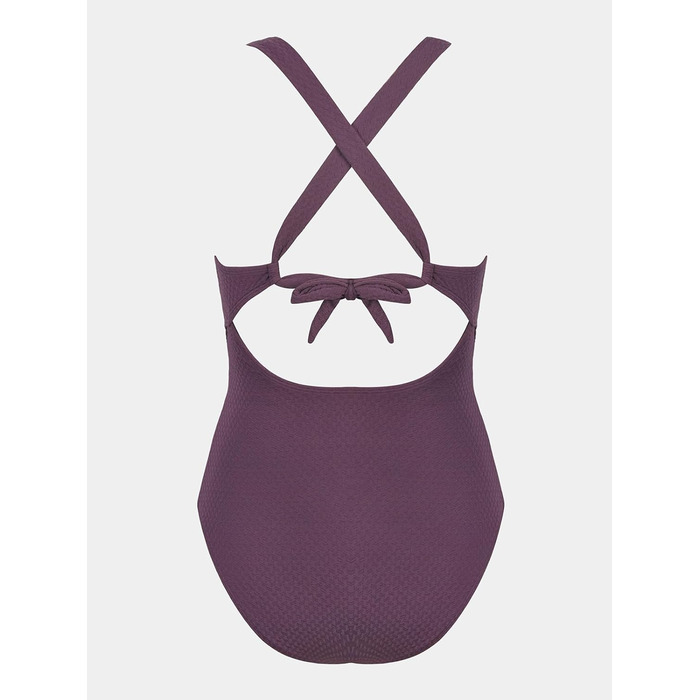 Купальник CUPSHE з V-подібним вирізом, що підтягує живіт, з глибоким вирізом на спині, суцільний, фіолетово-коричневий