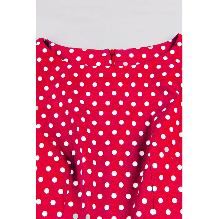 Сукня Rockabilly 50-х років AXOE для жінок, бавовна, з поясом (XL, червона в горошок)