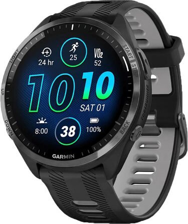 Смарт-годинник Garmin Forerunner 965 DLC Titan GPS, чорний/світло-сірий, унісекс