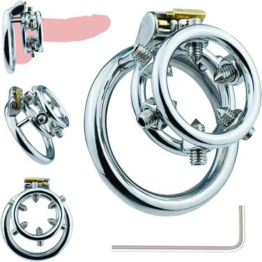 Сталевий кільцевий роздільник яєчок (Doul) з шипами для чоловіків. Кольце для яєчок, розтягувач яєчок, CBT, Бондеж, інтимні іграшки. Діаметр 45 мм