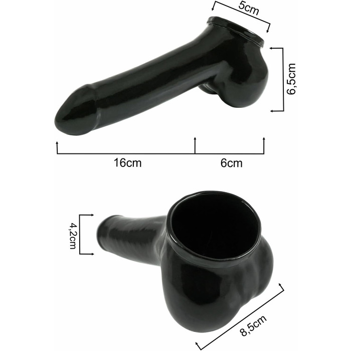 Провізор Latex XL - 16 см, гільза для пеніса, чорний колір, виготовлено в Німеччині