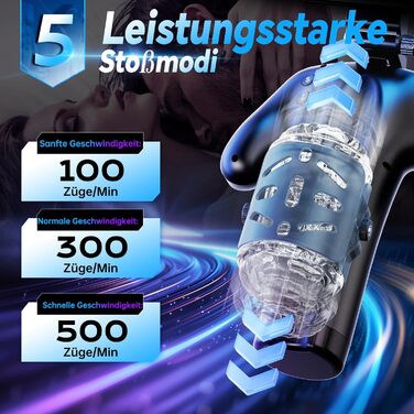 Електричний мастурбатор для чоловіків з тримачем для телефону та двосторонніми кнопками, 5 режимів, 1-10 см хід, мастурбатор для чоловіків