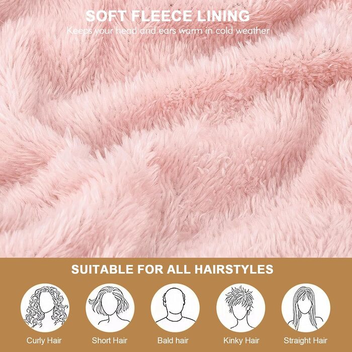 В'язана шапка-біні HAMUNI унісекс, дихаюча шапка Slouch Beanie для жінок та чоловіків (Чорний + Рожевий)