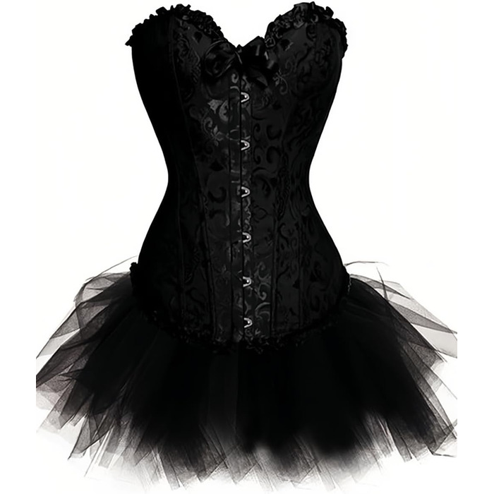 Корсетне плаття KUOSE Moulin Rouge в готичному стилі, чорне, розміри XS-6 (S-6)