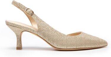 Жіночі босоніжки з відкритим носком та підборами Kitten Heels DREAM PAIRS, золотисті з блискітками, розмір 40 EU