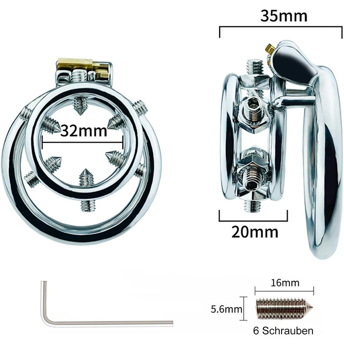 Сталевий кільцевий роздільник яєчок (Doul) з шипами для чоловіків. Кольце для яєчок, розтягувач яєчок, CBT, Бондеж, інтимні іграшки. Діаметр 45 мм
