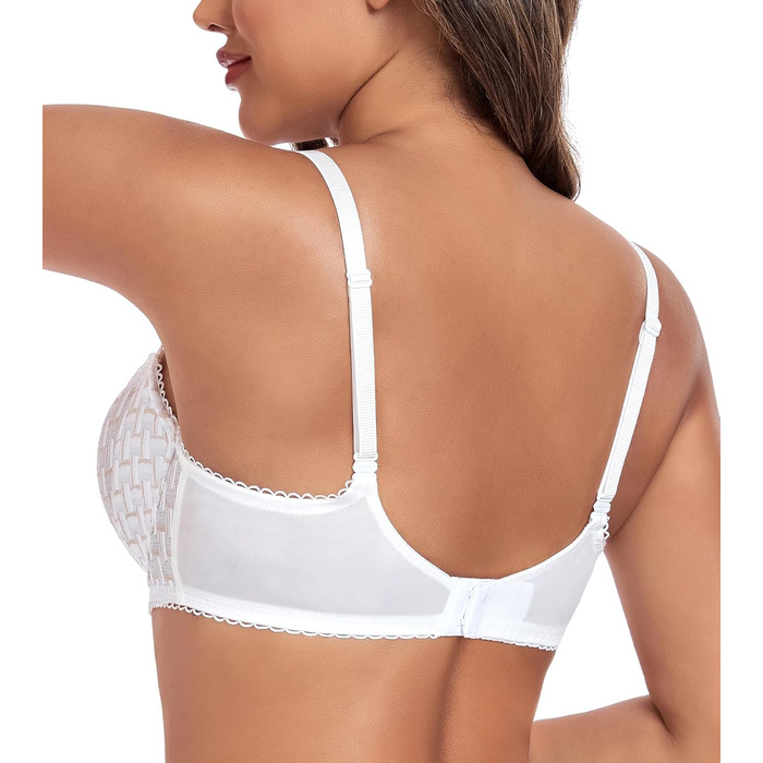 Домашній мереживний бюстгальтер DotVol з м'якими чашечками Balconette (85D, білий)