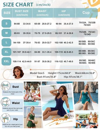 Купальник жіночий Badeanzug Damen з V-подібним вирізом, push-up, суцільний, для схуднення, пляжний, літній (темно-синій, S)