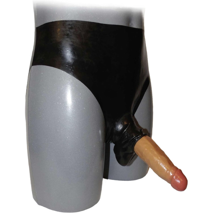 Латексний шланг з фронтальним отвором та мошонкою, розмір XL