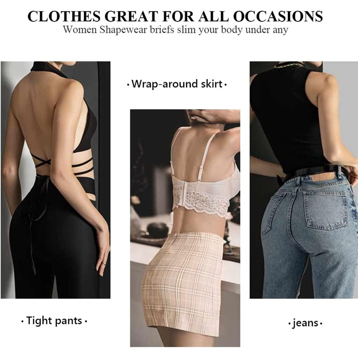 Шикарні жіночі труси-сліпи з високою талією, корсетний ефект, 3 шт. у наборі, BLKDOTS