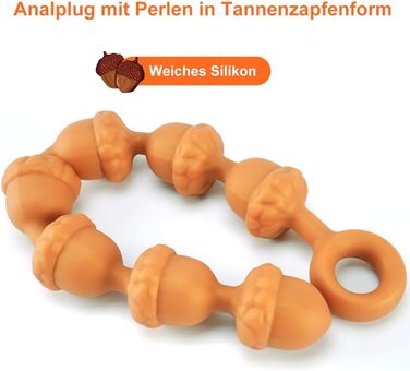 Анальні кульки з силікону NAIXBTY Extra Lang (7 кульок) з ланцюгом, анальні пробки, для чоловіків та жінок