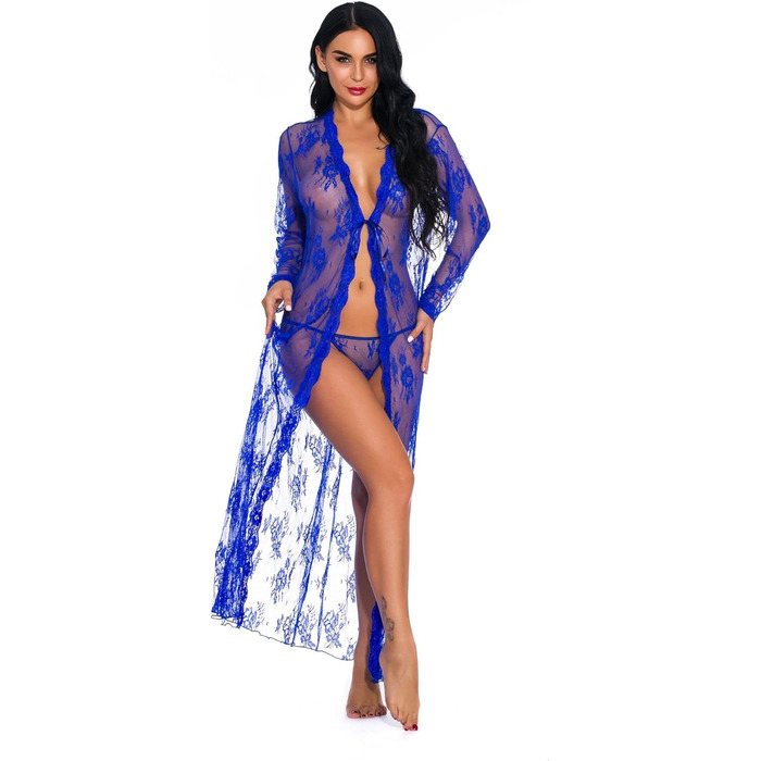 Сексуальна нічна сорочка для жінок, великі розміри (XL), блакитна – GMDNS