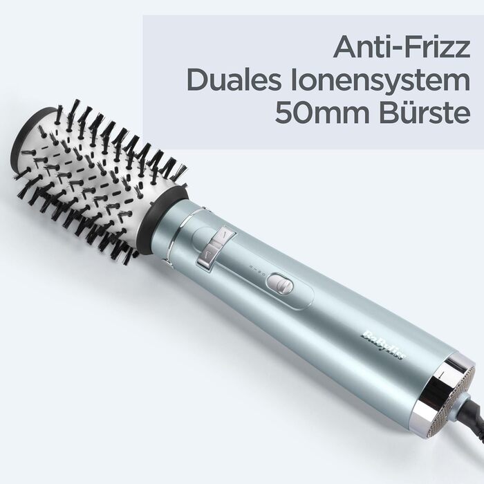 Професійний іонний фен BaByliss Hydro-Fusion D773DE з дифузором, 2100 Вт, плазма-технологія для блиску та захисту від curly, 3 рівні температури, 2 швидкості повітря, синій