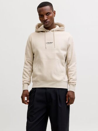 Чоловічий худі з капюшоном та принтом JACK & JONES, колір Moonbeam, розмір XXL
