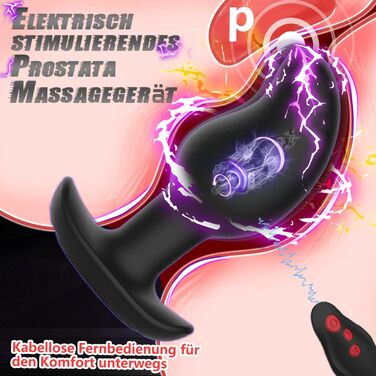 Вібратор для простати Elektroshock для чоловіків з 8 режимами вібрації та електростимуляції, силіконовий анальний плагін з пультом дистанційного керування, секс-іграшка для пар та досвідчених користувачів
