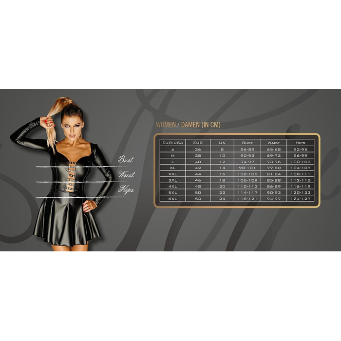 Чорна еротична спідня білизна Noir з ремінним поясом та еластичними смугами, чорний колір