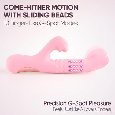 Вібратор для тіла SE LOVE Rabbit ComePlay, рожевий - подвійна стимуляція, перламутрові кульки