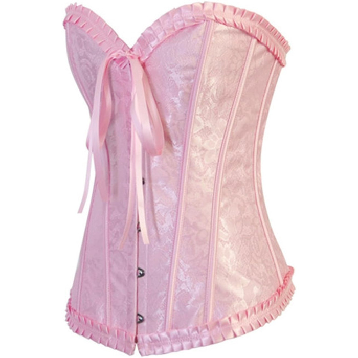 Корсет Grebrafan для жінок: сексуальний, з мережива, класичний (28-30, рожевий)