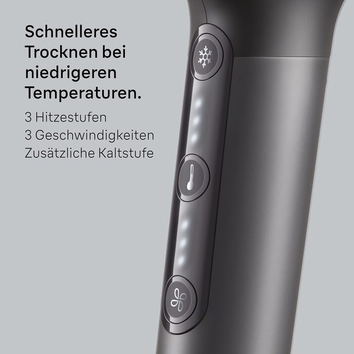 Фен для волосся Braun Haartrockner HD4.2 з дифузором та насадкою для стайлінгу, технологія Super IONTEC, 2100 Вт, 3 температури та 3 швидкості, чорно-сірий, BRHD425E