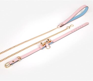 Ошийник-нашийник SM з бантиком, регульований, рожевий (35-43 см)