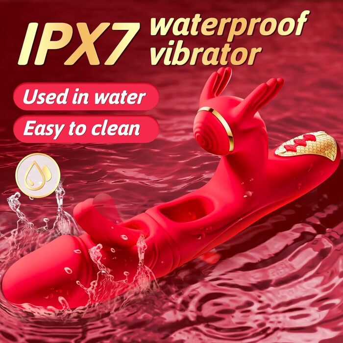 Вібратор для жінок Guspiun 4-в-1 з 7 режимів лизання та 10 вібрацій, стимулятор G-точки, кролик, для пар