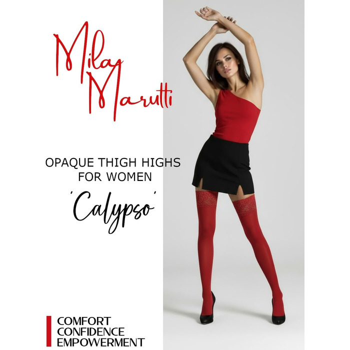 Шкарпетки до коліна для жінок Mila Marutti, червоні, розмір XS-S, Getaway Solids (виготовлено в ЄС)