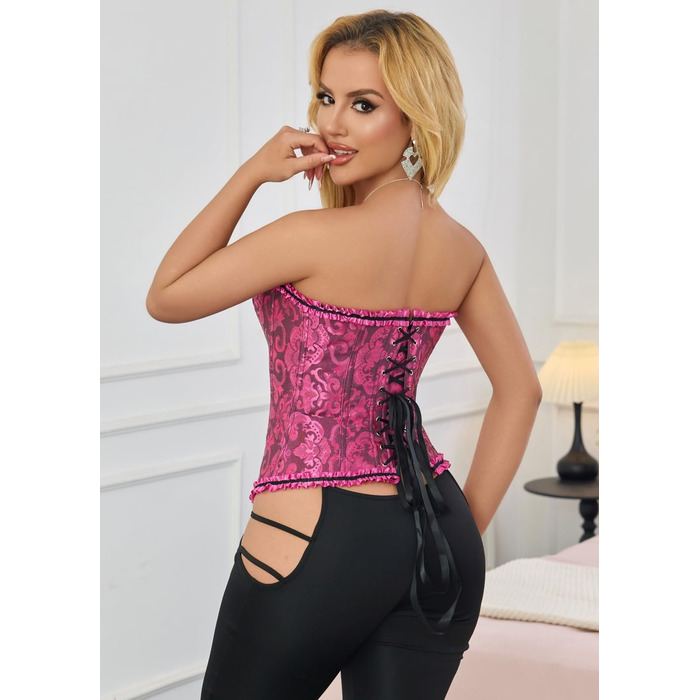 Корсет-топ KUOSE для великих розмірів (XS, чорний, рожевий) - фігурна білизна