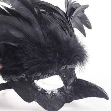 Венеціанська маска для жінок та чоловіків, маска для маскараду, чорна маска з пір'ям, маска ворона для карнавалу, Фашінгу, Хелловіну, косплею, аксесуари до костюма