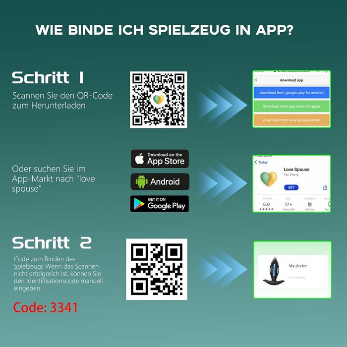 Вібратор для анального секса ZWFUN з 12 вібраціями, стимуляція простати, для чоловіків та жінок. APP-керування, 3 режими, масажний анальний плагін