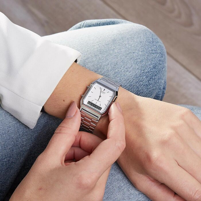 Аналоговий годинник Casio Collection Unisex Retro — сріблястий/білий