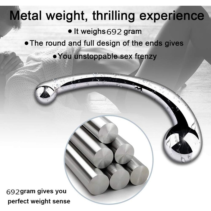 Анальні пробки Doppelkopf з металу для чоловіків та жінок - стимулятор G-точки, 680г, 1 шт.