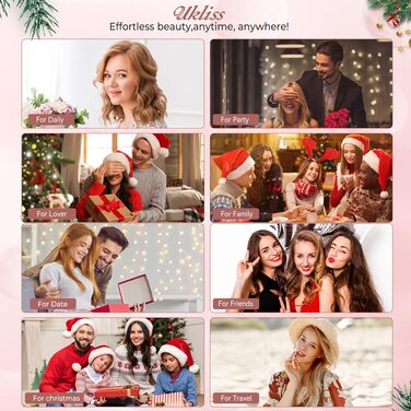 Мультистайлер для волосся 6 в 1 UKLISS Air Styler Set: фен з дифузором, насадки для завивки, круглі щітки та випрямляч, 1000 Вт, LCD-дисплей, жовто-чорний