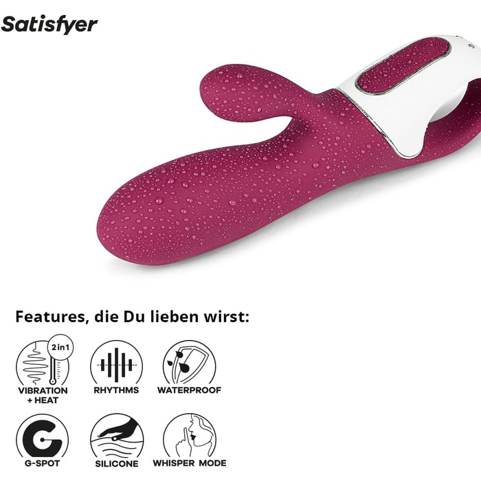 Satisfyer Rabbit Heated Affair Connect - вібратор кролик з підігрівом та Bluetooth, червоний, 20.5 см