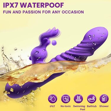 LYAMais 3-в-1 Вібратор для жінок: G-Punkt, Кліторальний стимулятор, Анальний вібратор. 6 режимів, телескопічний дизайн. Іграшка для дорослих